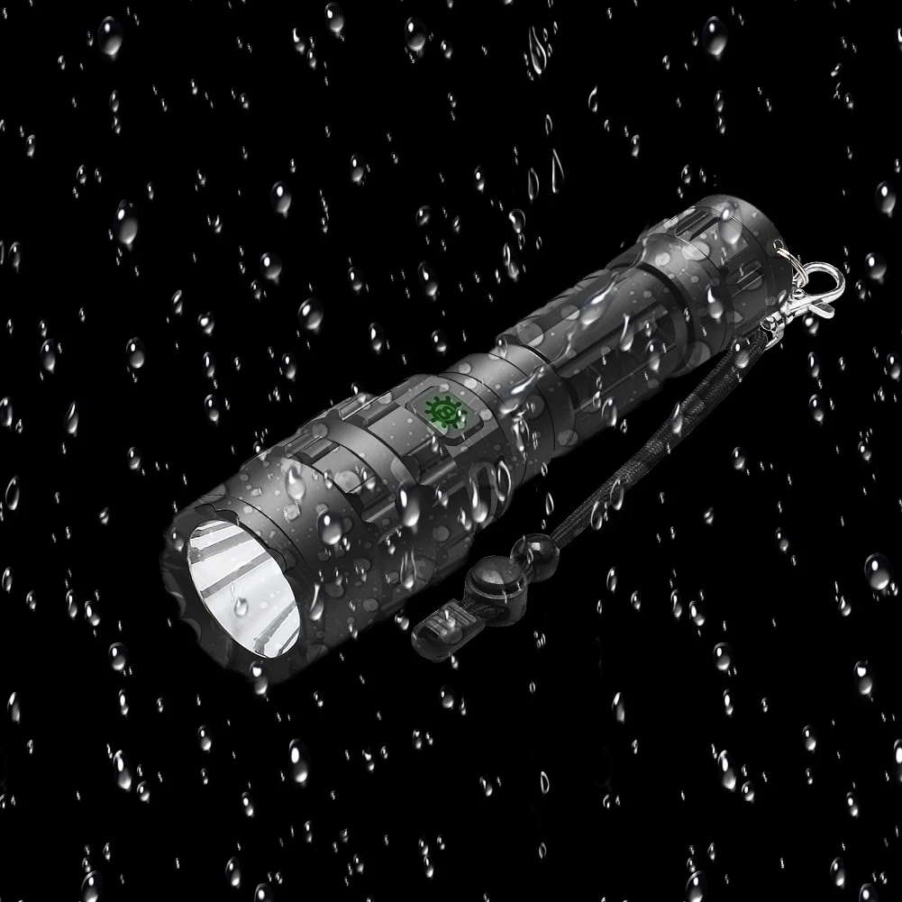 new L2 power Flashlight rechargeable USB Flash Flashlight   with red or green light