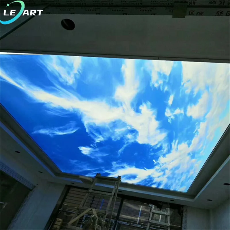 Heat Resistant Plastic False Uv Printed Pvc stretch Ceiling Panel Lambris Plafond for Bathroom