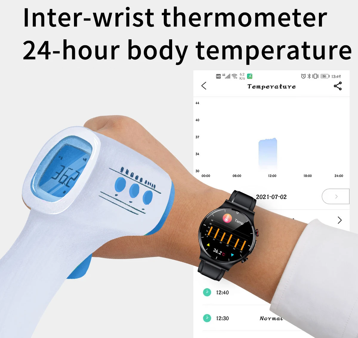 Smart Watch Round Shape Cheapest Android Smart Watch with ECG Full Round Screen Sport Smart Watch with Temperature Sensor