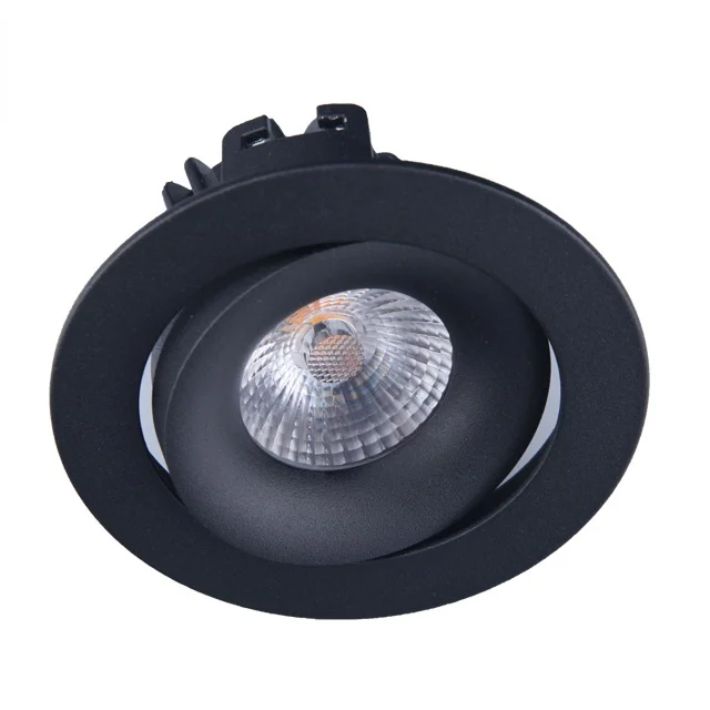 IP54 Наклонный Регулируемый вырез 83 мм тусклый для теплого света светодиодный встраиваемый безрежущий светодиодный COB светильник