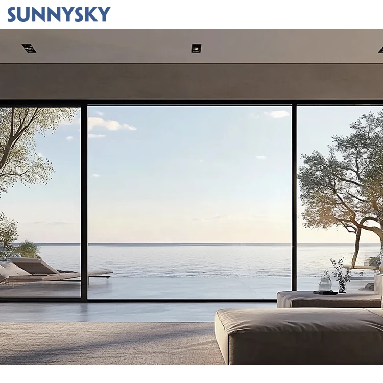 Sunnysky ударопрочное окно с большой картинкой защитой от кражи Настраиваемые стеклянные окна для дома