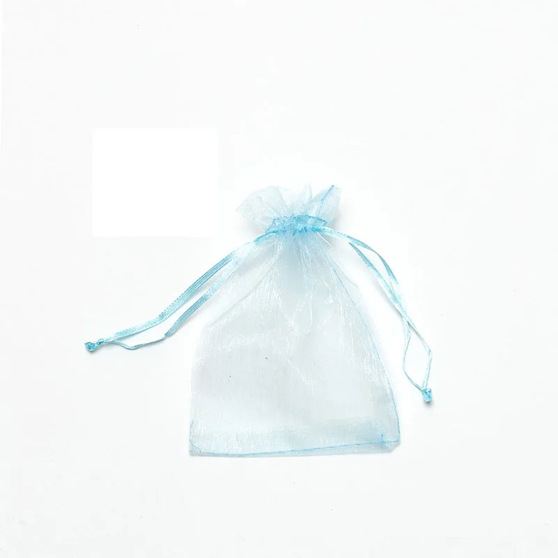 Wholesale custom logo packaging organza small large gift pouch wedding jewelry sheer organza bag with satin rope