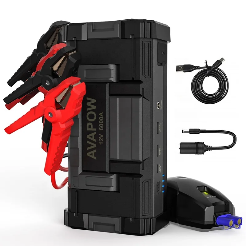 12v 6000a lithium battery jump Starter start all gas and diesel engines and Multi-Function Emergency Jump Starter