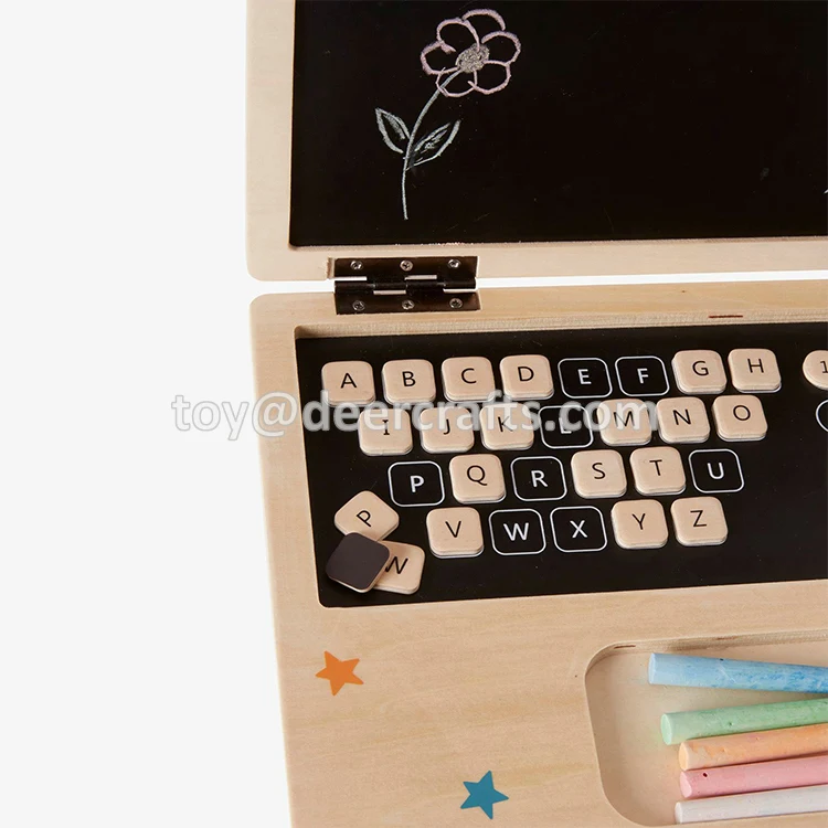 Wooden Computer Shape Chalkboard Wooden Art Easel Kids Drawing Board For Kids DB12211