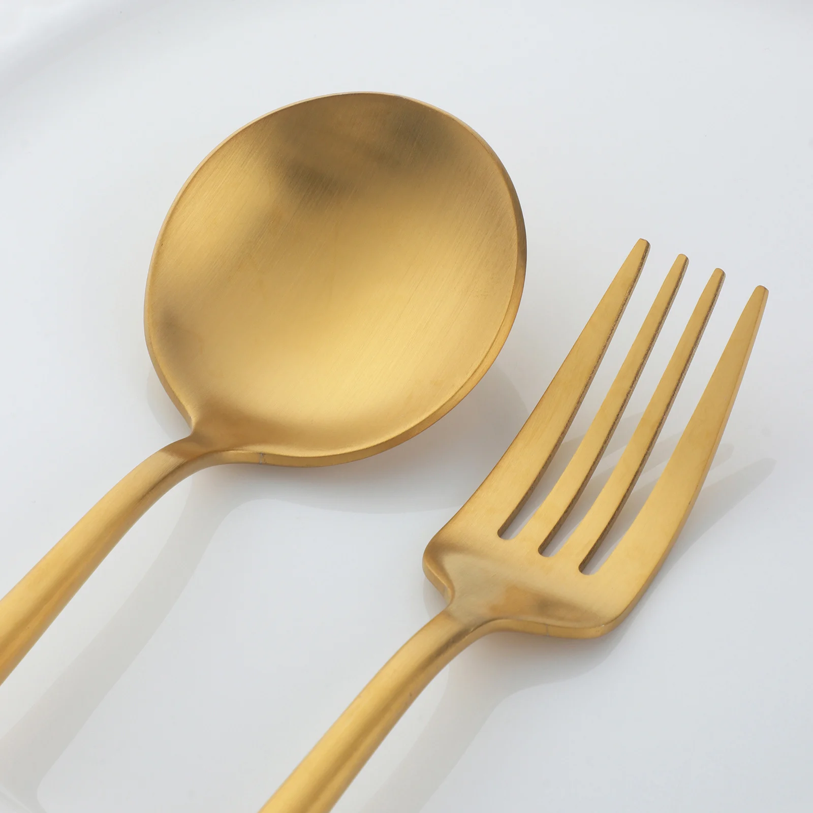 Рождественская современная роскошная матовая Золотая посуда нож вилка ложка позолоченная нержавеющая сталь 304 набор столовых приборов