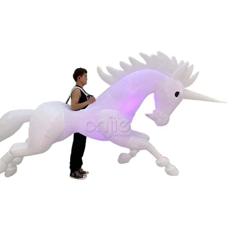 Giant animal mascot costume inflatable white led horse costume mascot unicorn costume horse characters