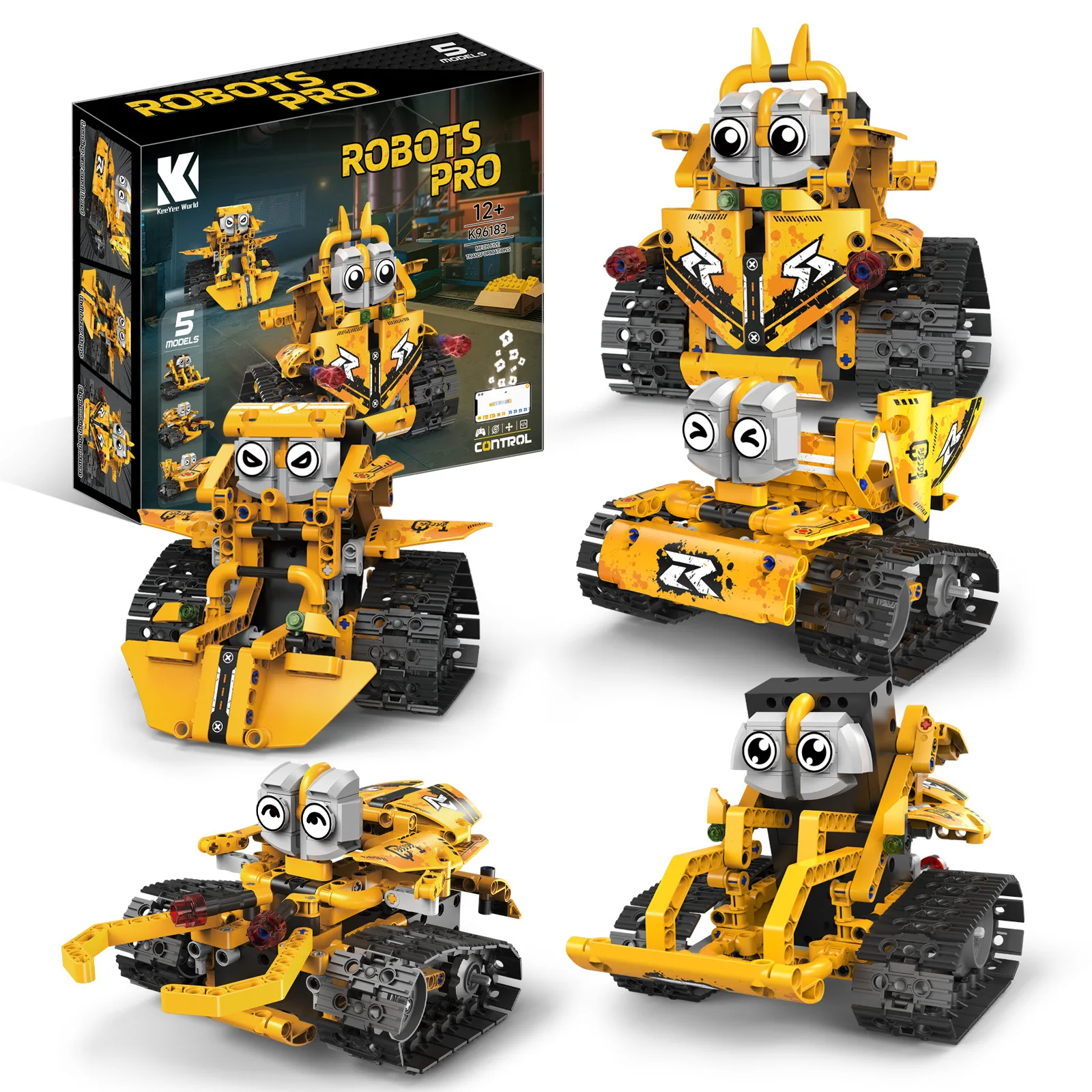 2024 New Arrival 5 in 1 Robot Building Kit RC App Control Programming Robot STEM Project blocks Set for 8-16 Year Old Kids