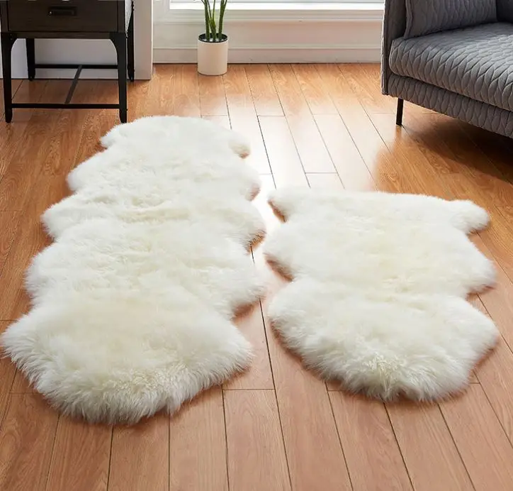 Carpet Rugs Sheepskin Area  Fluffy Carpets Luxury  Shaggy Synthetic Bedside Animal Soft Faux Fur Rug For Living Room