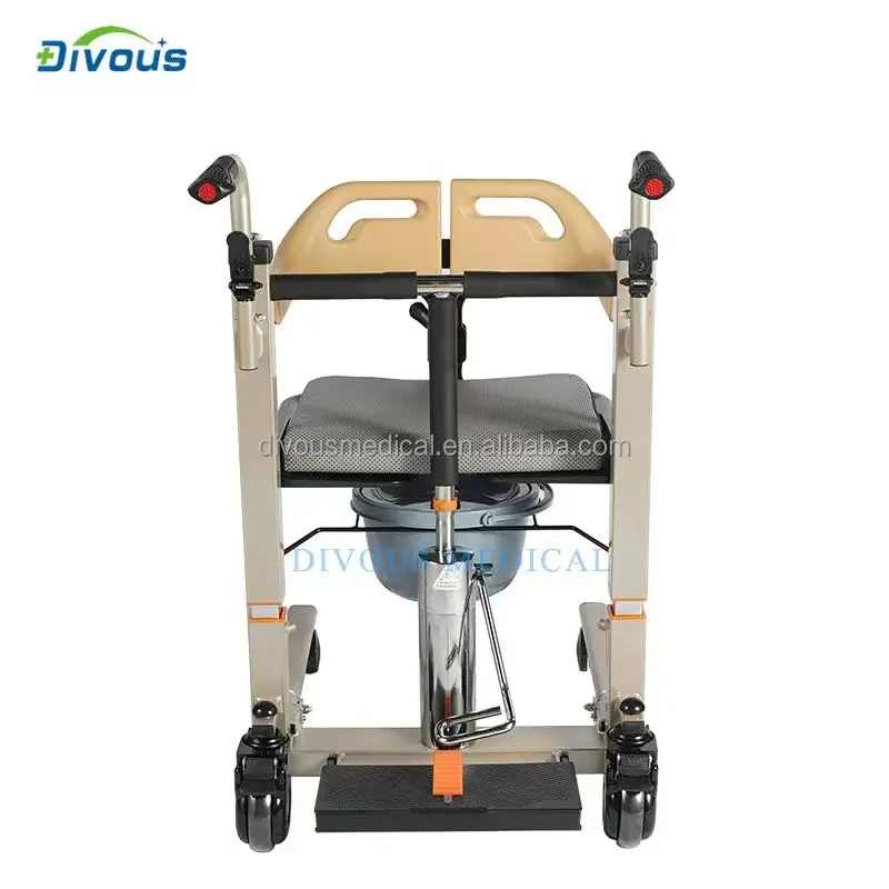 Health Care Supplies Hydraulic Patient Transfer Lift Chair With Commode Shower For Elderly