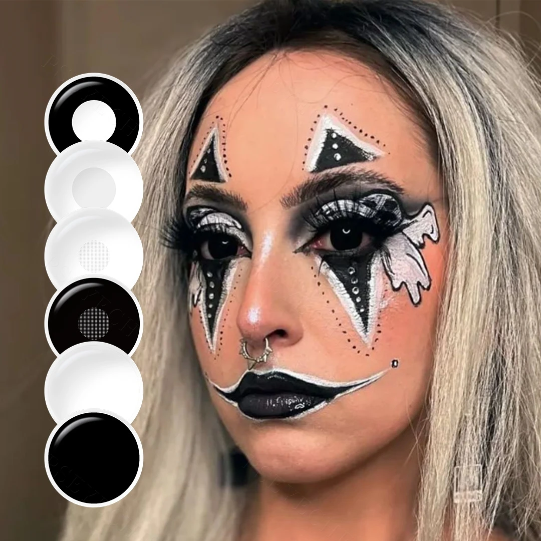 Pseyeche Whiteout contact lens Scary Halloween colored contact lenses cosplay lentilla de color crazy blind contact lenses