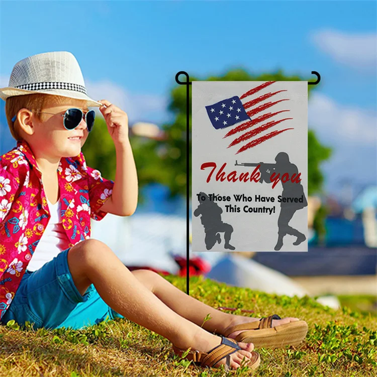 Thank You Military Service Patriotic House Flag Memorial Veterans Day Us Garden Flag
