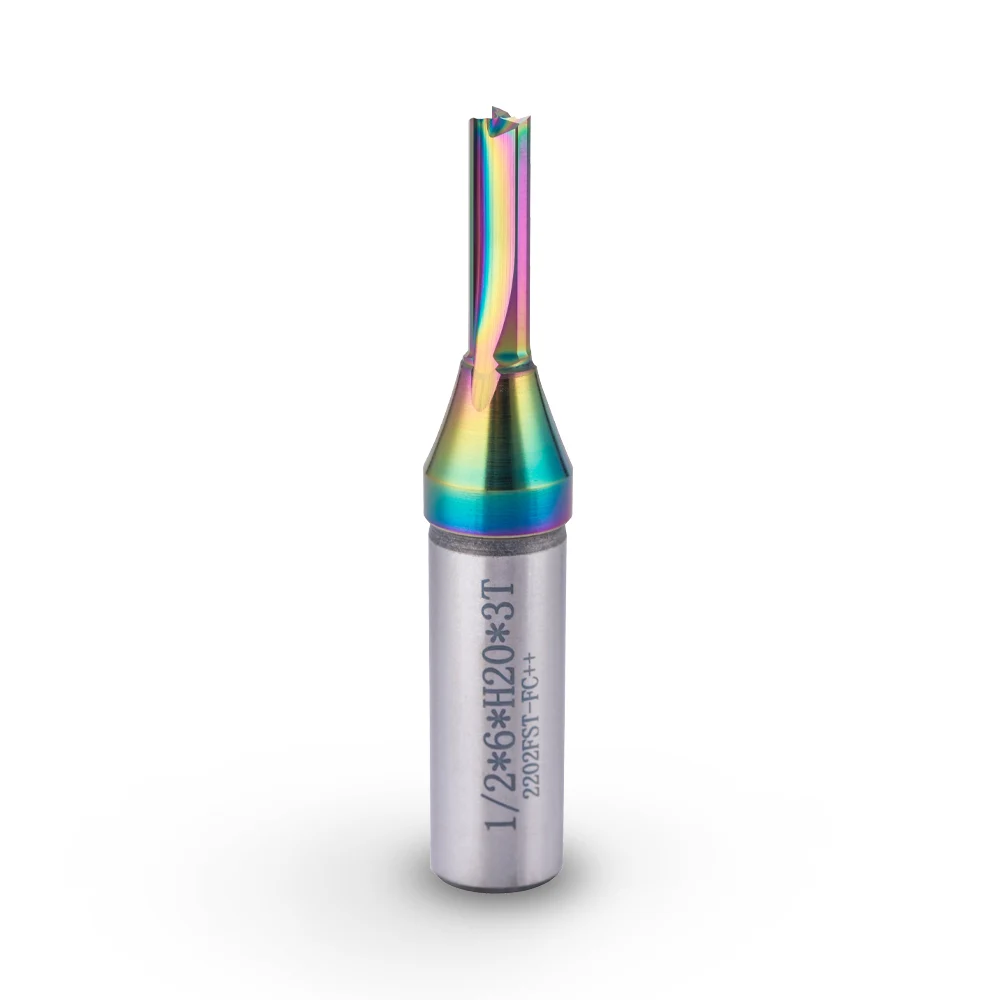 CNC Router Bits TCT Solid Carbide 3 Flutes Straight Bits Cleaning Bottom Grooving Milling Cutter for Wood Woodworking