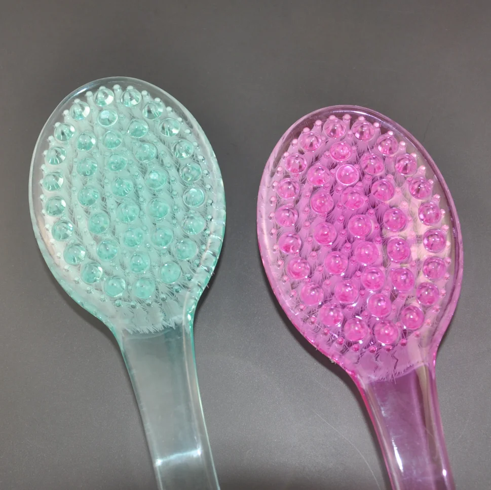 double side bath brush with plastic long Handle  back body scrubber Bath Body Cleaning plastic bath brush