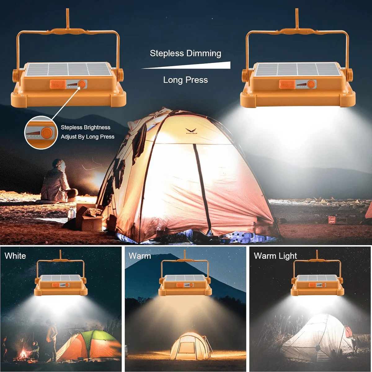 A Solar Charging Floodlight USB Integrated Charging Magnetic Portable Waterproof Multi-mode Adjustment High Brightness