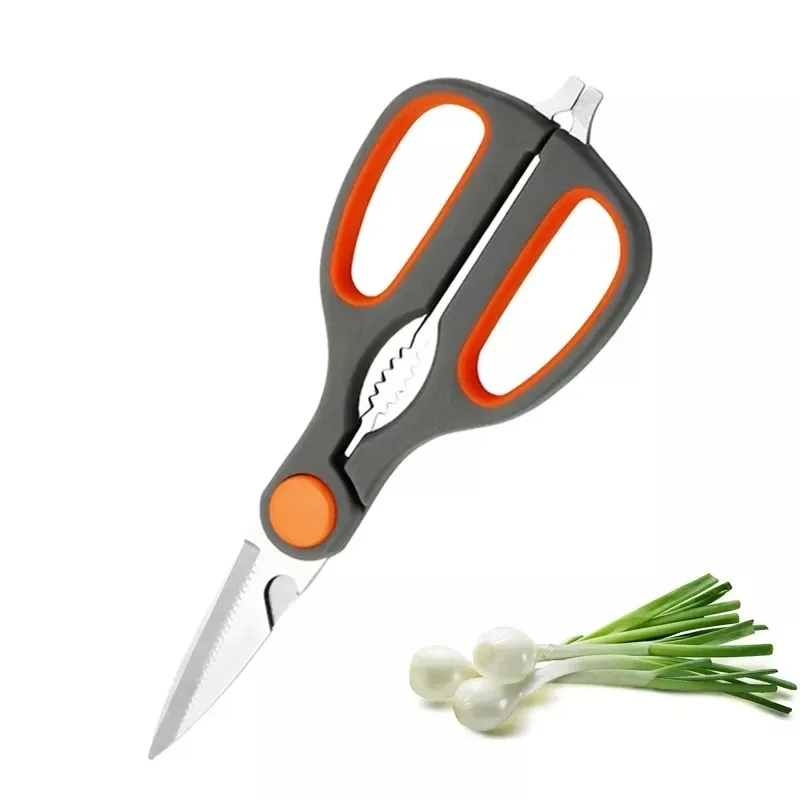 8 Inch Multipurpose Meat Cutting Scissors Vegetable Shears Hot Sale Stainless Steel Kitchen Scissor with Soft PP Handle