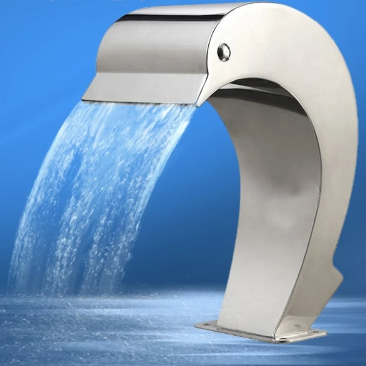 Stainless steel waterfall fountain sculpture swimming pool fountain statue