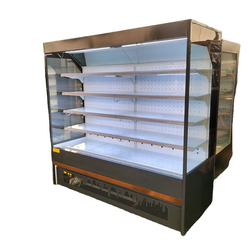 Open Upright Commercial Vegetable Display Chiller supermarket open display chiller refrigerator for vegetables fruit meat