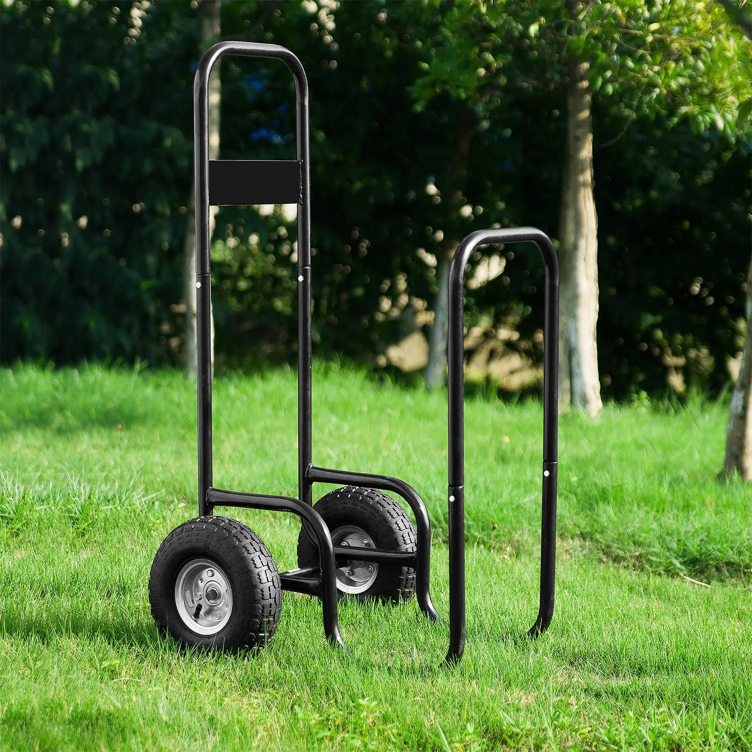 Fire Wood Moving Carts With Large Rubber Wheels Rolling Dolly Hauler Firewood Log Cart Carrier