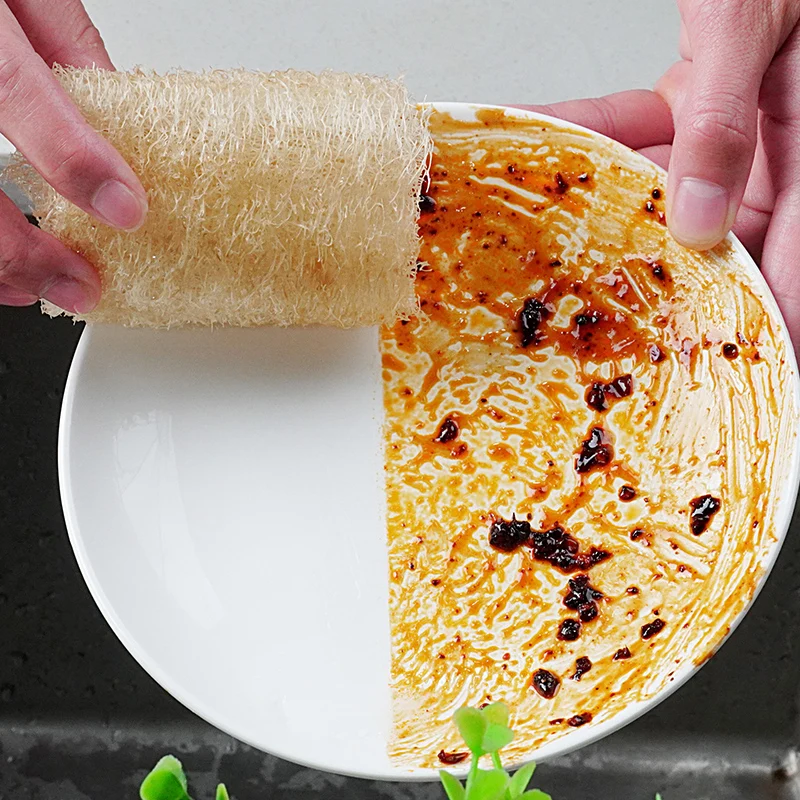 Eco-friendly non-scratch bathing sponge biodegradable luffa shower sponge natural loofah sponge for kitchen cleaning