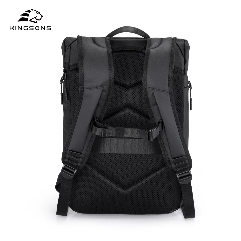 Kingsons waterproof outdoor backpack for traveling Cyber Punk style shinny laptop backpack for men leisure rucksack for riding