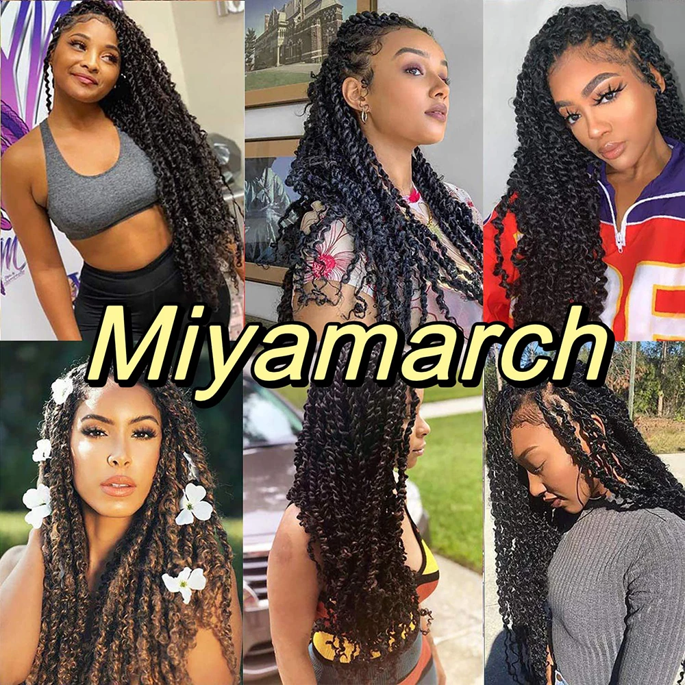 Synthetic Braid Hair Extension Strands Spring Twist Crochet Braiding Hair 22 Inch Passion Twist Water Wave Crochet Hair