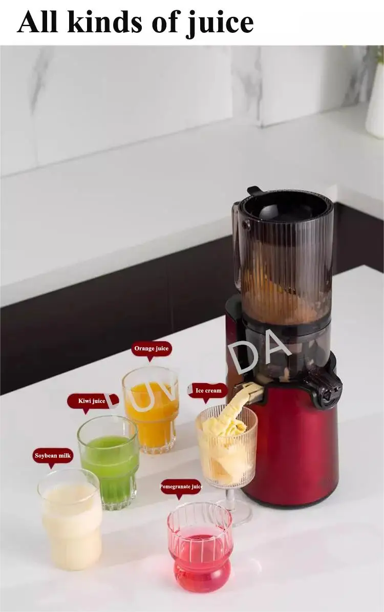 Wide Chute Maker Big Mouth Cold Press Vegetable Fruit Juice Vertical Slow Juicer Extractor Machine Quiet Dc Motor