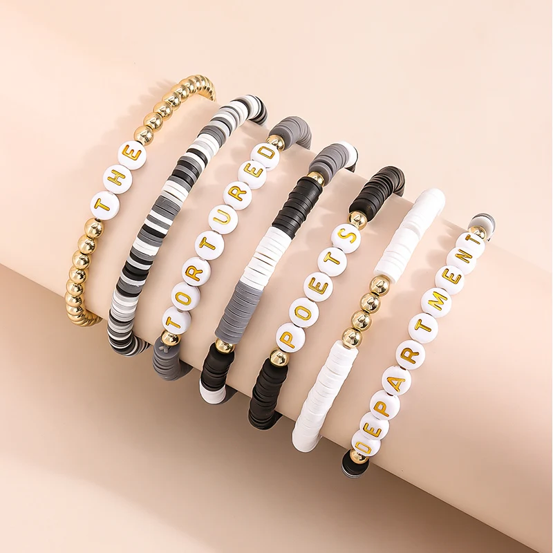 Taylor New Album Friendship Bracelets Swiftie DIY Concert Gifts Souvenir for TS Funs Beads TTPD Music Fest Bracelets