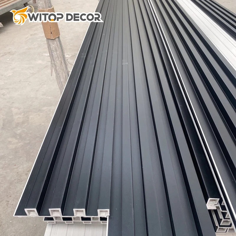 Modern Wall Cladding Home Decor Tv Background Walls Wooden Grain Wpc Fence Panels For Hotel