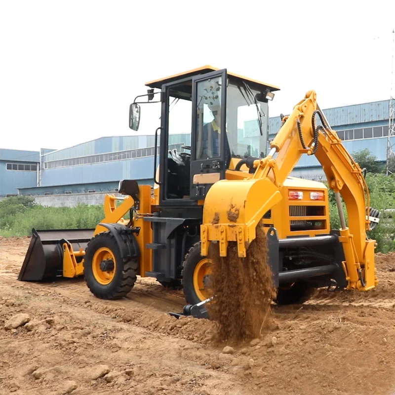 China Factory Wholesale New Backhoe Loaders Mini Small Excavator Backhoe  4x4 Wheel Farm Construction Backhoe Loader