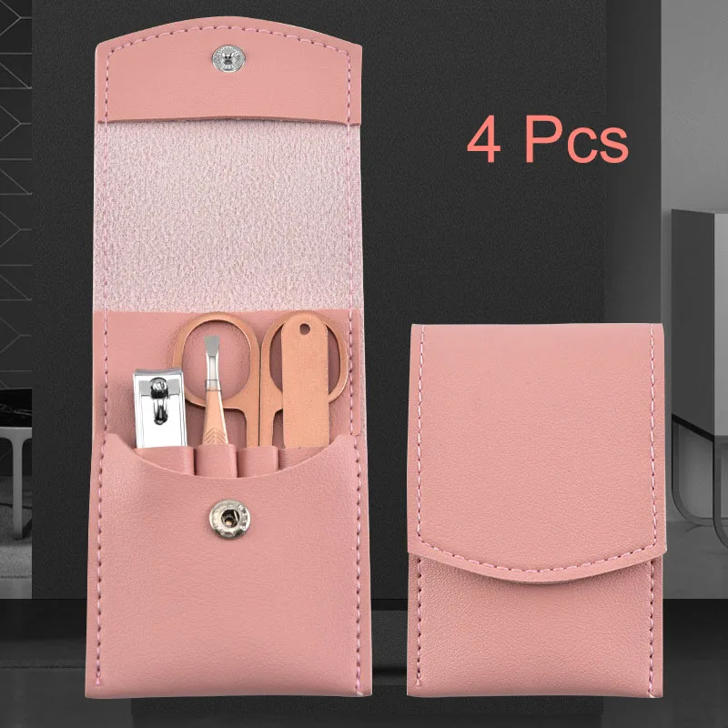 Manicure Set 4/7/9/12/15/18 Pcs Clipper Nail Art Pedicure Tool Kit Stainless Set Grooming Cute Manicure Set With Leather Case