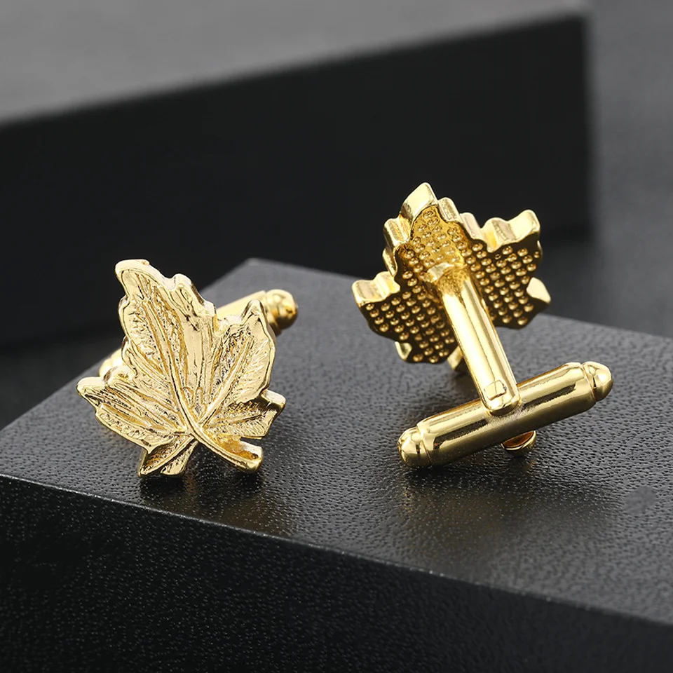 Luxury Custom Engraved LOGO Cufflinks Men Gift with Leather Box Packing Gold/Silver Plating Surface with Enamel