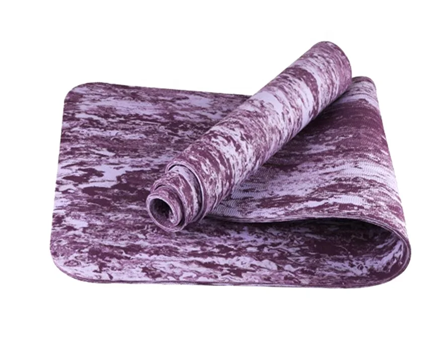 Velvet Yoga Mat Pad Non-slip Double-sided Dry and Wet Using Synthetic Rubber TPE Printed Suede 6mm