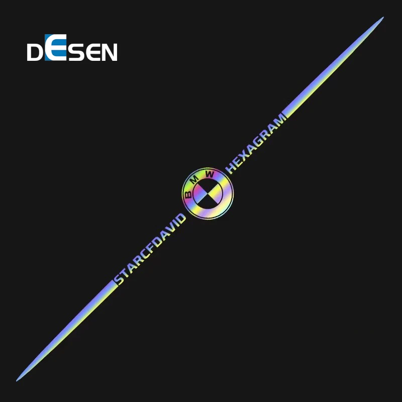 DESEN High reflective mirror chrome laser sticker vinyl glossy rainbow holographic Chrome car wrapping vinyl film with black col