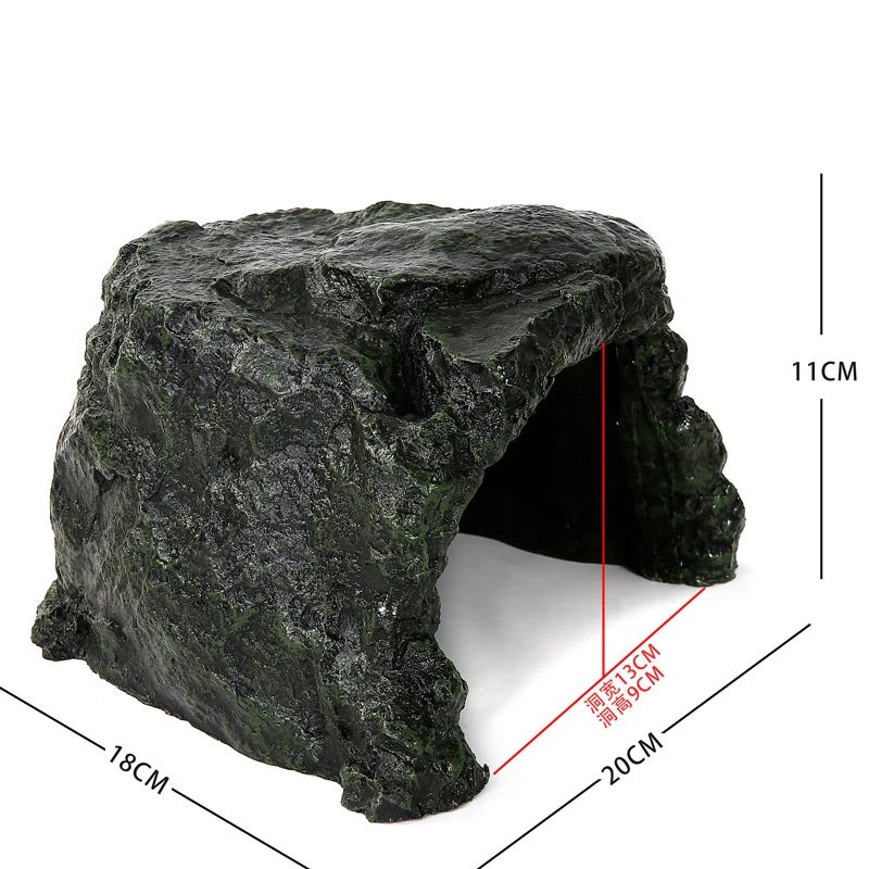Reptile Turtle Rock Hide Ornament Rockery Hiding Decorative Climbing Terrace Tank Landscape Aquarium & Accessories Decoration