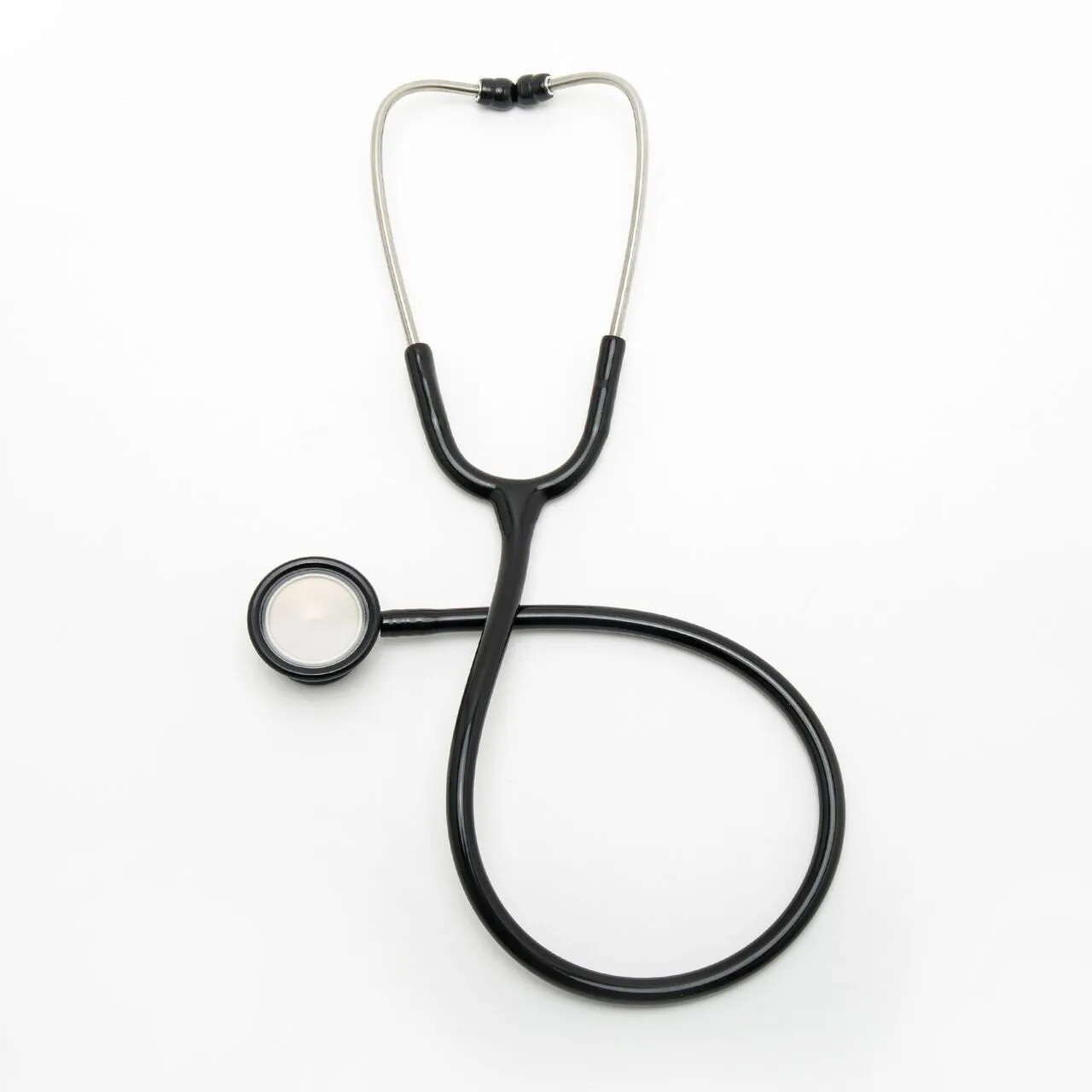 Teaching stethoscope, adult medical double-sided double headed single tube stainless steel stethoscope