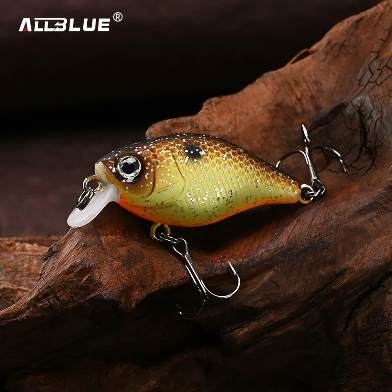 ALLBLUE PLUMP 38SR Crankbait 38mm 4g Shallow Rattle Floating Wobbler Hard Fishing Lure Minnow Artificial Crank Bass Trout Tackle