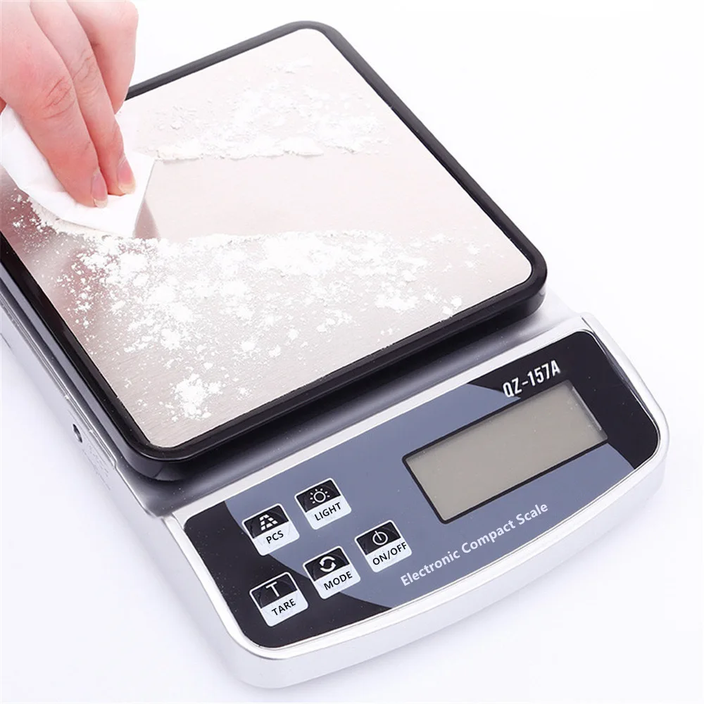 Household stainless steel electronic kitchen food scale ingredients baking LCD digital display scale Charging version