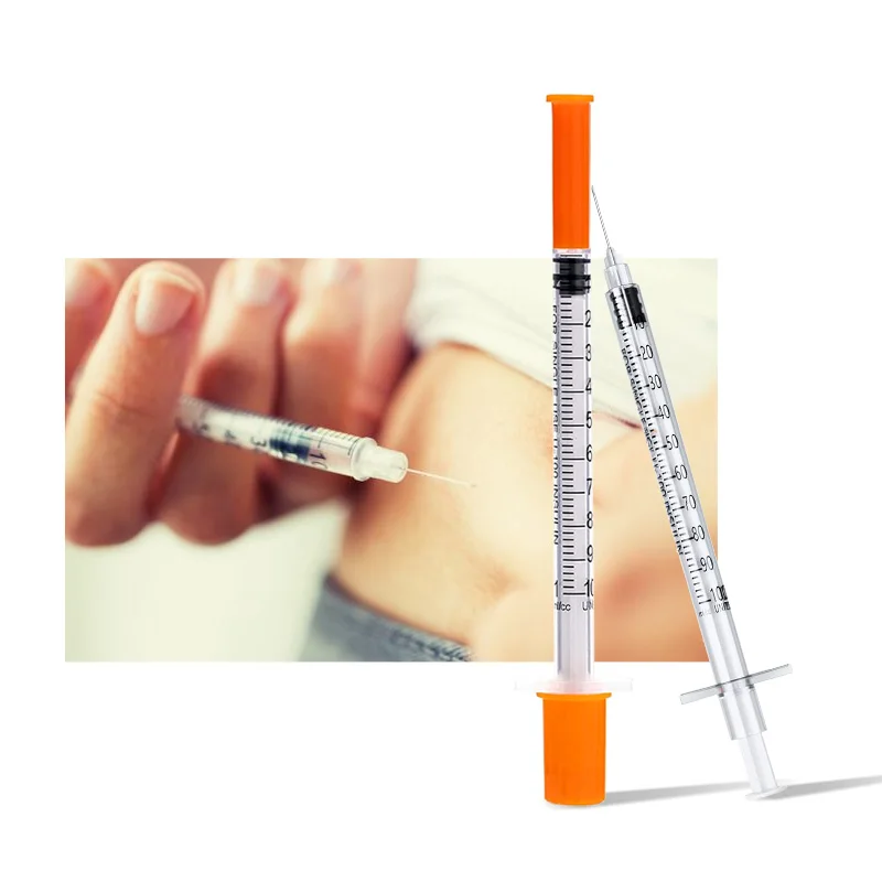 News Home use disposable safety ultra- fine orange insulin syringes