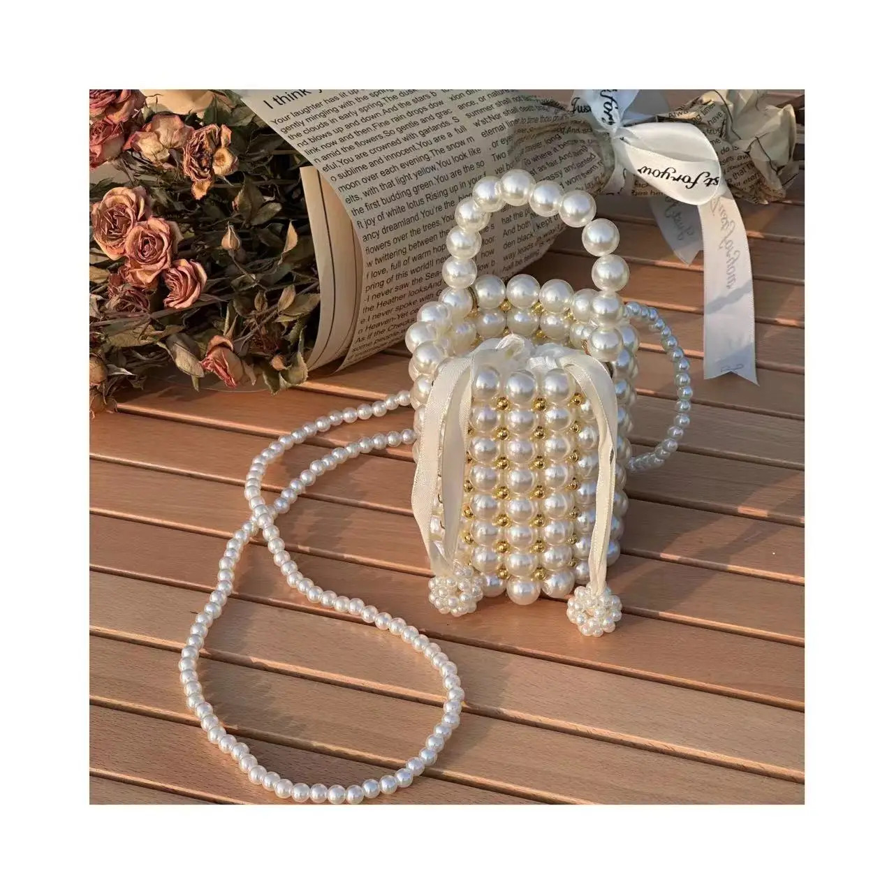 Женская Сумочка с бусинами