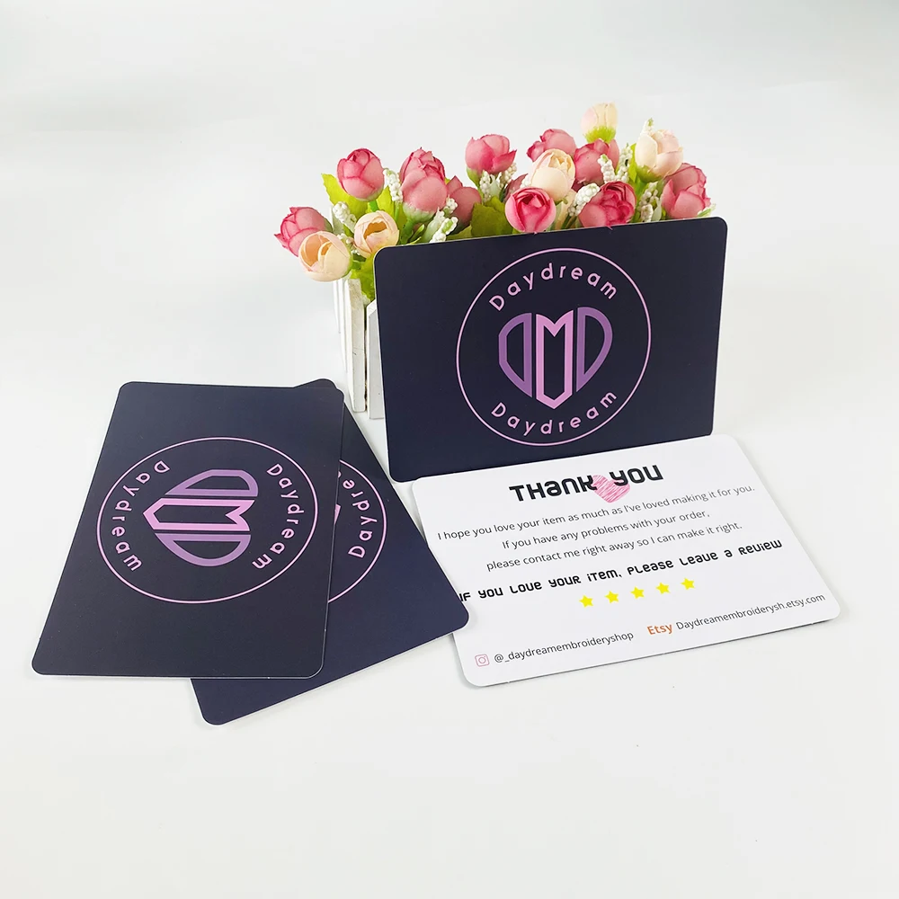 Double Sides Small Business Full Color Printing Art Paper Custom Design Greeting Business Post Cards Thank You Cards