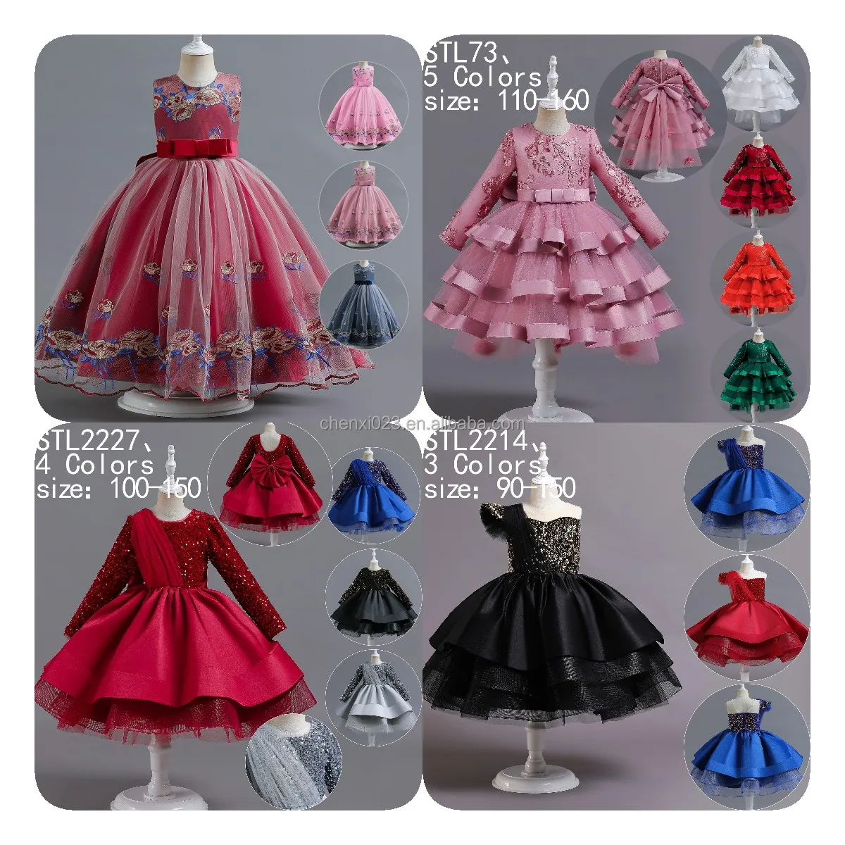 2023  latest designs hot sale lace birthday flower party children clothes wedding princess little kids clothing girls dress