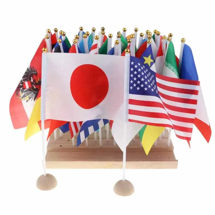 Preschool montessori material toys Geography wood toy Flag of the world for kids
