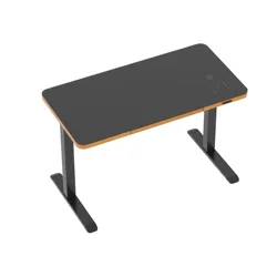 Escritorios Home Office Electric Sit Stand Computer Lifting Table Glass Top Height Adjustable Standing Desk with T-Touch Drawer