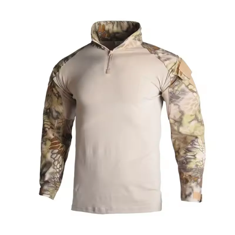 Breathable Camo Uniform Suit in Spandex for Outdoor Activities Shirt Top CP g2 Tactical Combat Training