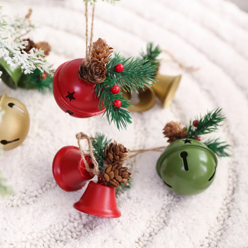 2024 Metal Christmas Bell Decor Pendant Christmas Tree Decorations for Home Outdoor Christmas Hanging Decoration Gifts