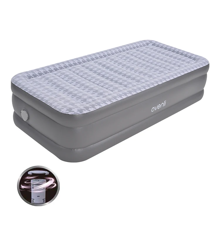 Avenli Wholesale Customized Logo PVC King Size Air Bed Mattress Inflatable Twin Size airbed With Built-in Electric Pump
