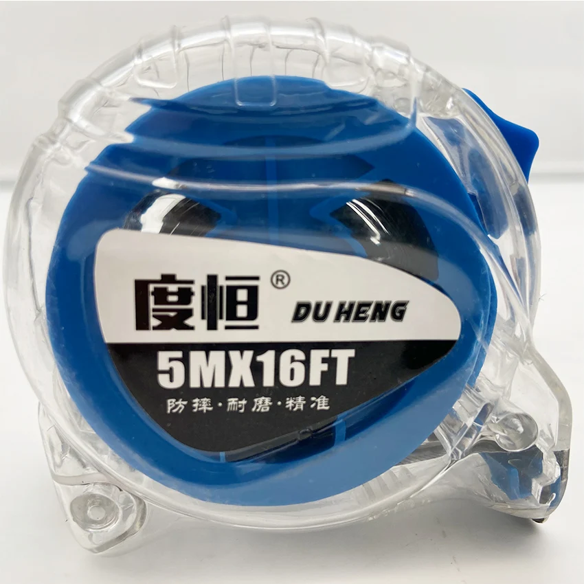 Transparent thickened durable new fashion measuring tape iron axis British sky blue construction site measuring tool