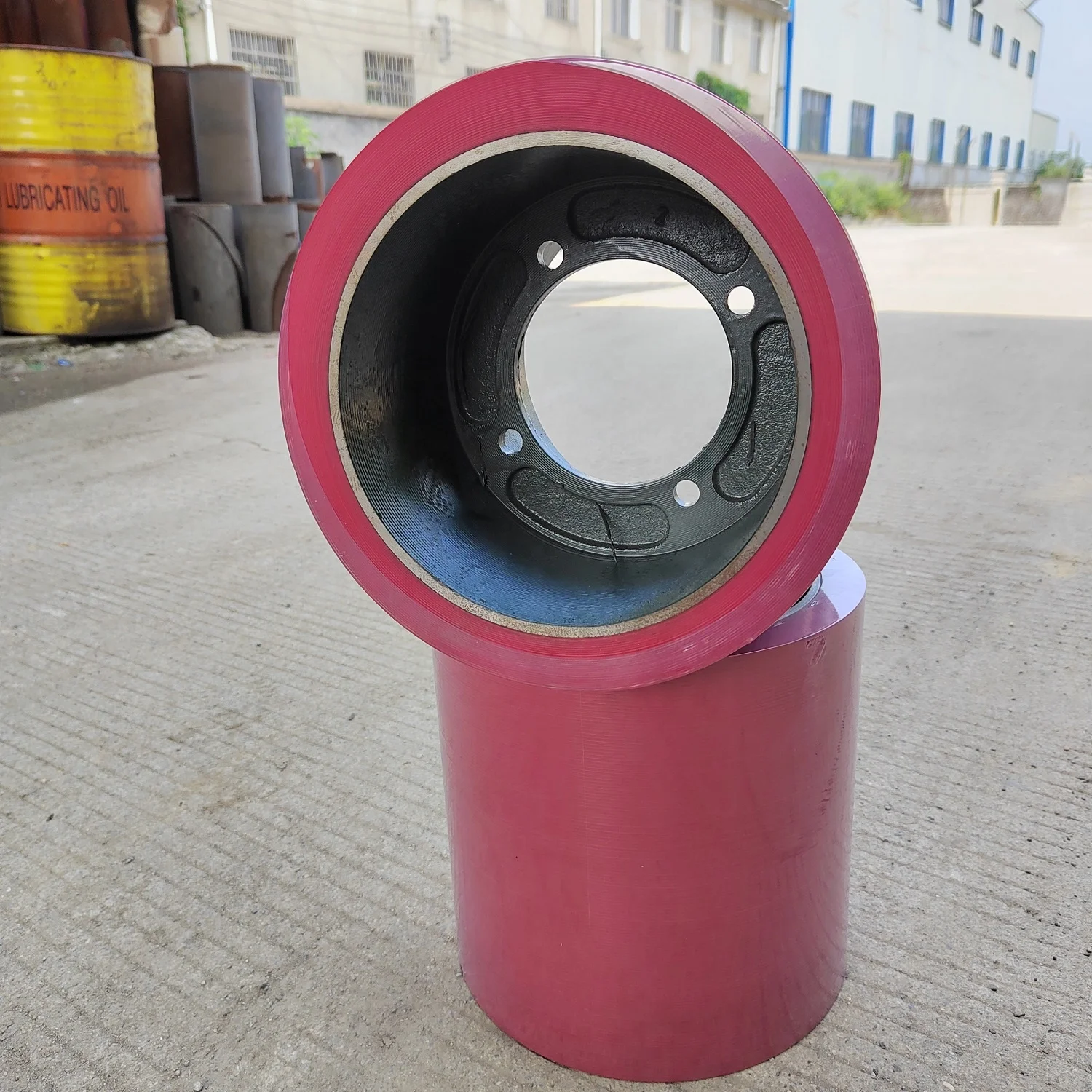 red color iron drum 10 inch SBR NBR rice rubber rollers for rice husker