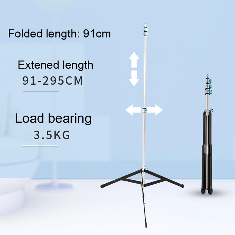 
295cm Adjustable camera mobile phone tripod stand with air cushion for selfie light Laser Level tripod 