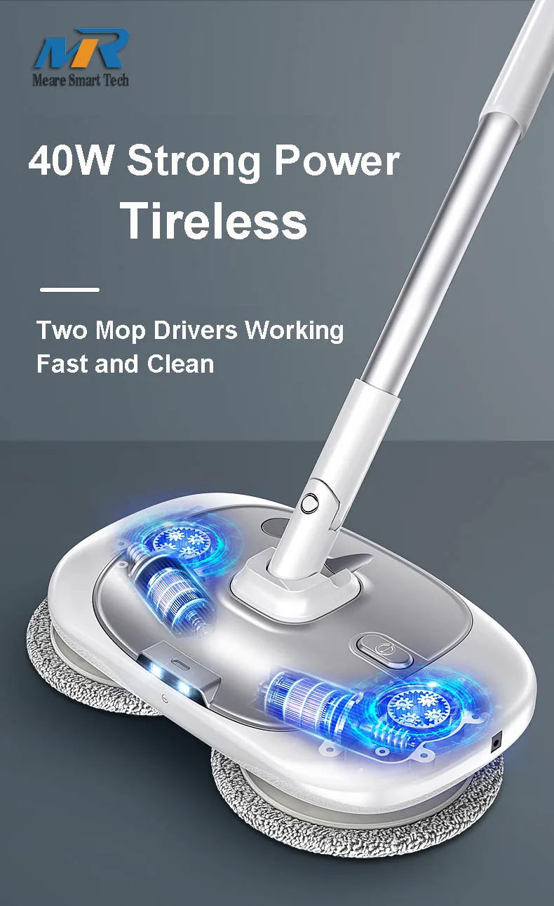 Smart Wireless Electric Mop Cleaner with Rechargeable Battery with Cleaning Bucket Mop Packed Together
